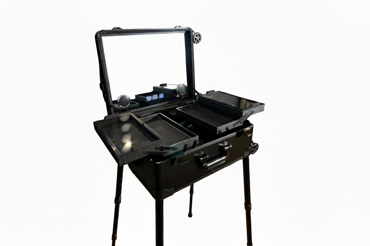 MALETIN CON ESPEJO LED Y ALTAVOCES PARA BARBERIA - Bravo Spain