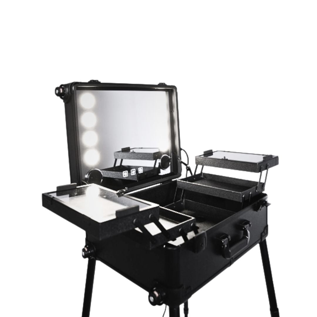MALETIN CON ESPEJO LED Y ALTAVOCES PARA BARBERIA - 3 - Bravo Spain