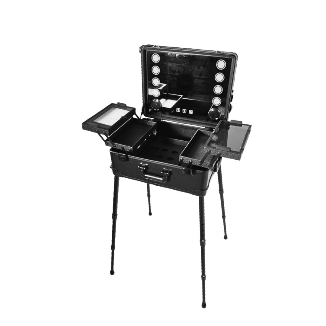 MALETIN CON ESPEJO LED Y ALTAVOCES PARA BARBERIA - 1 - Bravo Spain