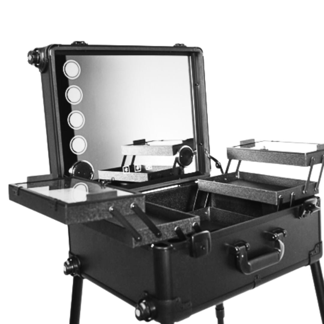 MALETIN CON ESPEJO LED Y ALTAVOCES PARA BARBERIA - 2 - Bravo Spain