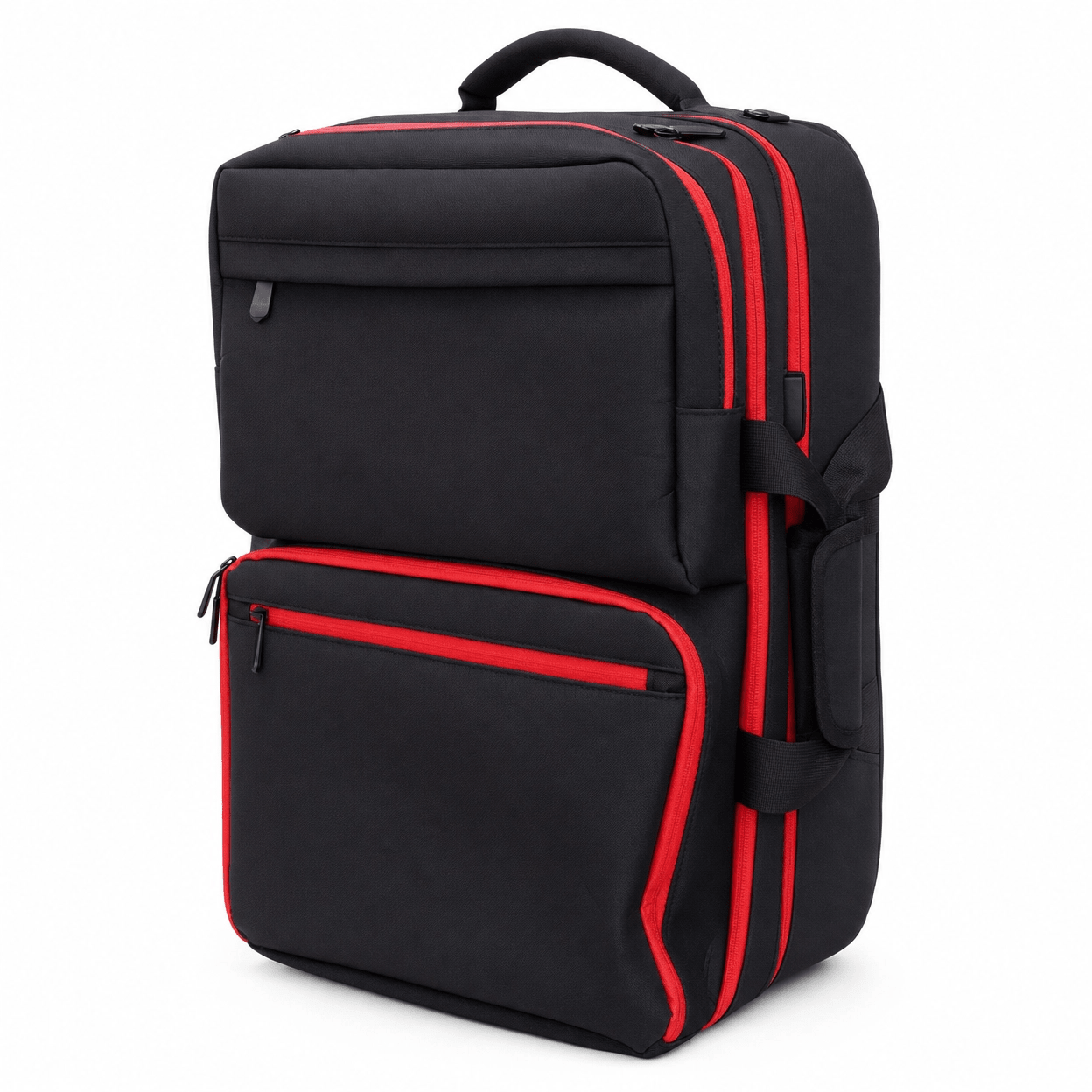 MOCHILA PROFESIONAL BARBERO NEGRO Y ROJO - 1 - Bravo Spain