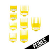 PEINES / GUIAS UNIVERSALES DE COLOR AMARILLO METÁLICOS ( 8 NUMEROS DE GUIAS )