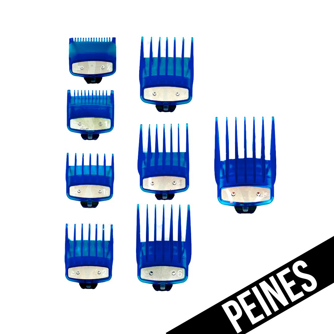 PEINES / GUIAS UNIVERSALES DE COLOR AZUL METALICOS ( 8 NUMEROS DE GUIAS ) - Bravo Spain