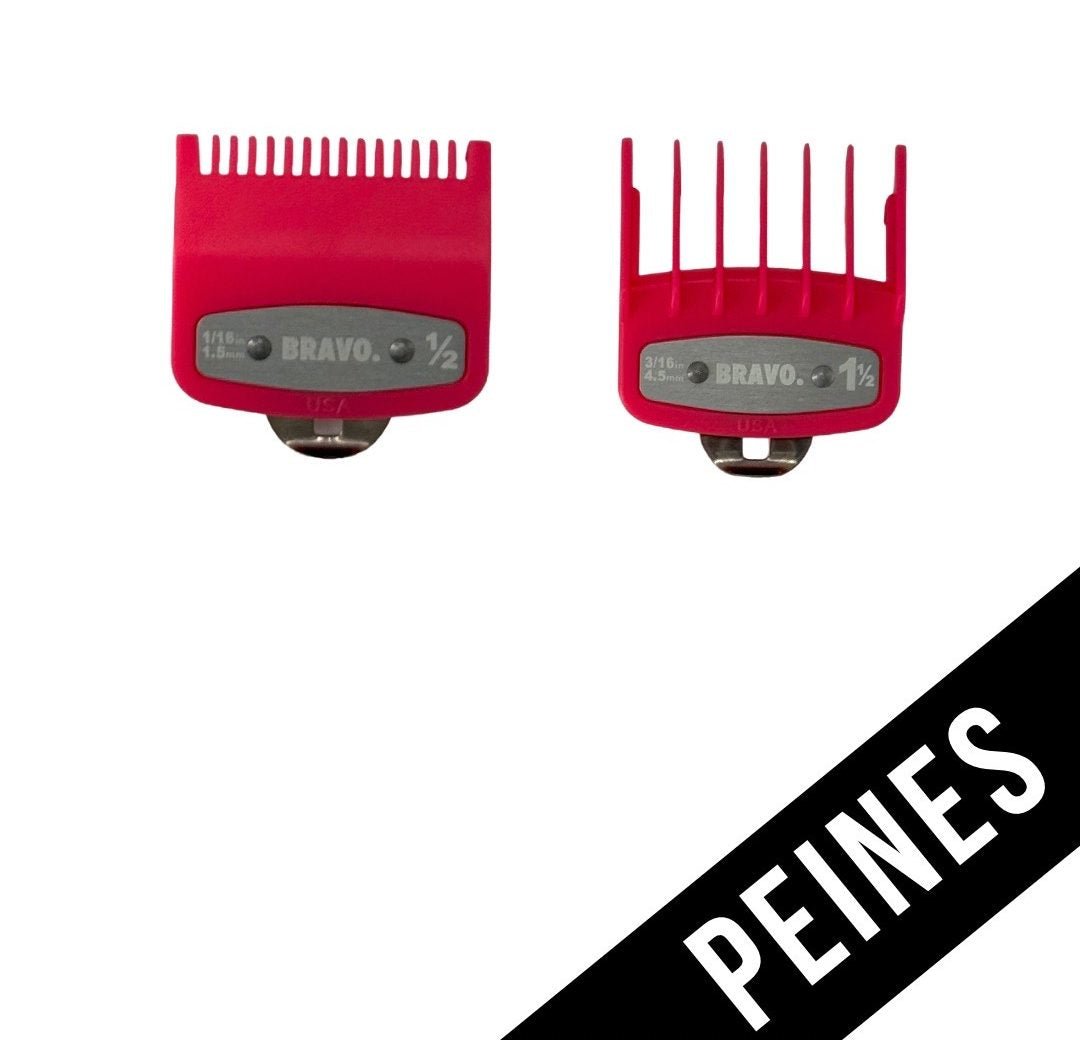 PEINES/GUIAS UNIVERSALES METALICOS X2 ROSA (0.5 Y 1.5) - BRAVO - Bravo Spain