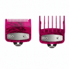 PEINES/GUIAS UNIVERSALES METALICOS X2 ROSA FLUOR CON SALPICADURAS (0.5 Y 1.5)- BRAVO
