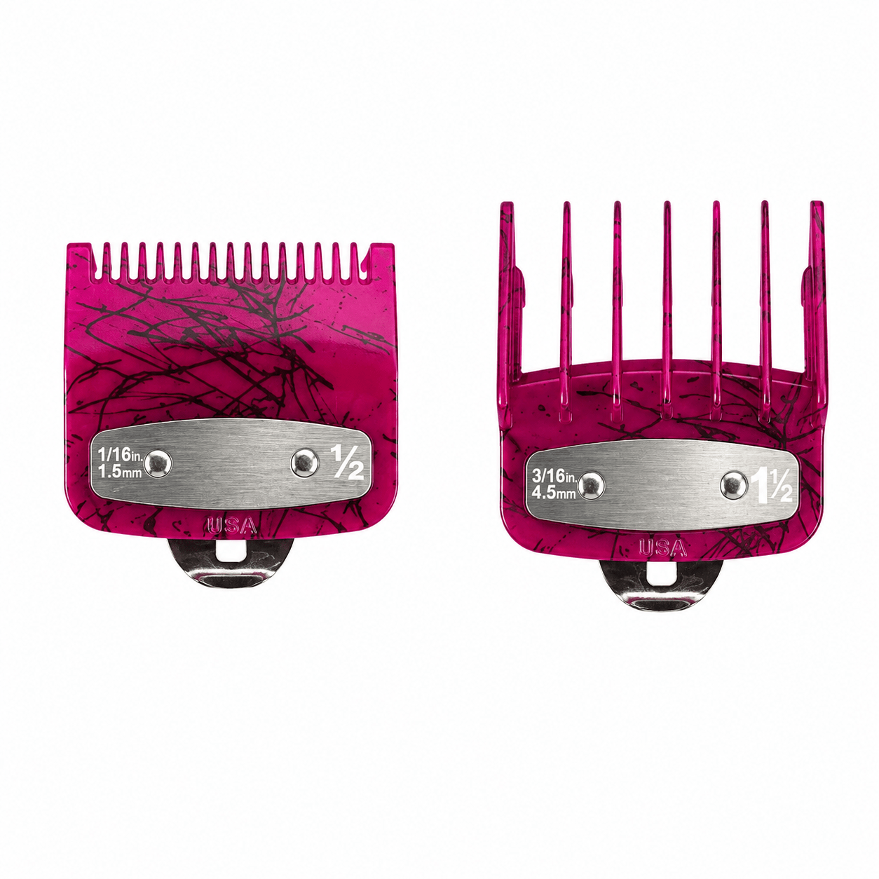 GUIAS UNIVERSALES METALICOS X2 ROSA FLUOR CON SALPICADURAS (0.5 Y 1.5) - BRAVO - 1 - Bravo Spain