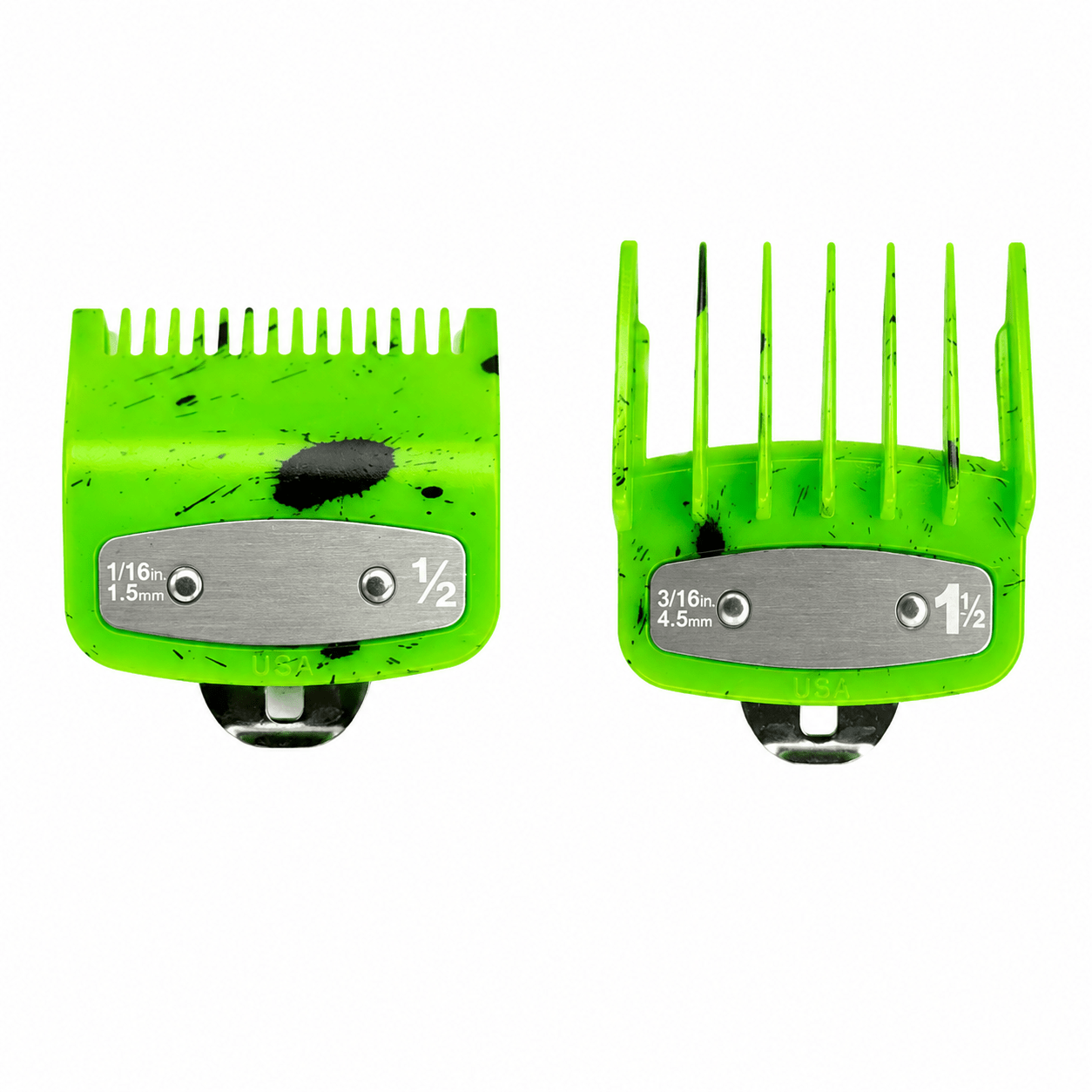 GUIAS UNIVERSALES METALICOS X2 VERDE FLUOR CON SALPICADURAS (0.5 Y 1.5) - BRAVO - 1 - Bravo Spain
