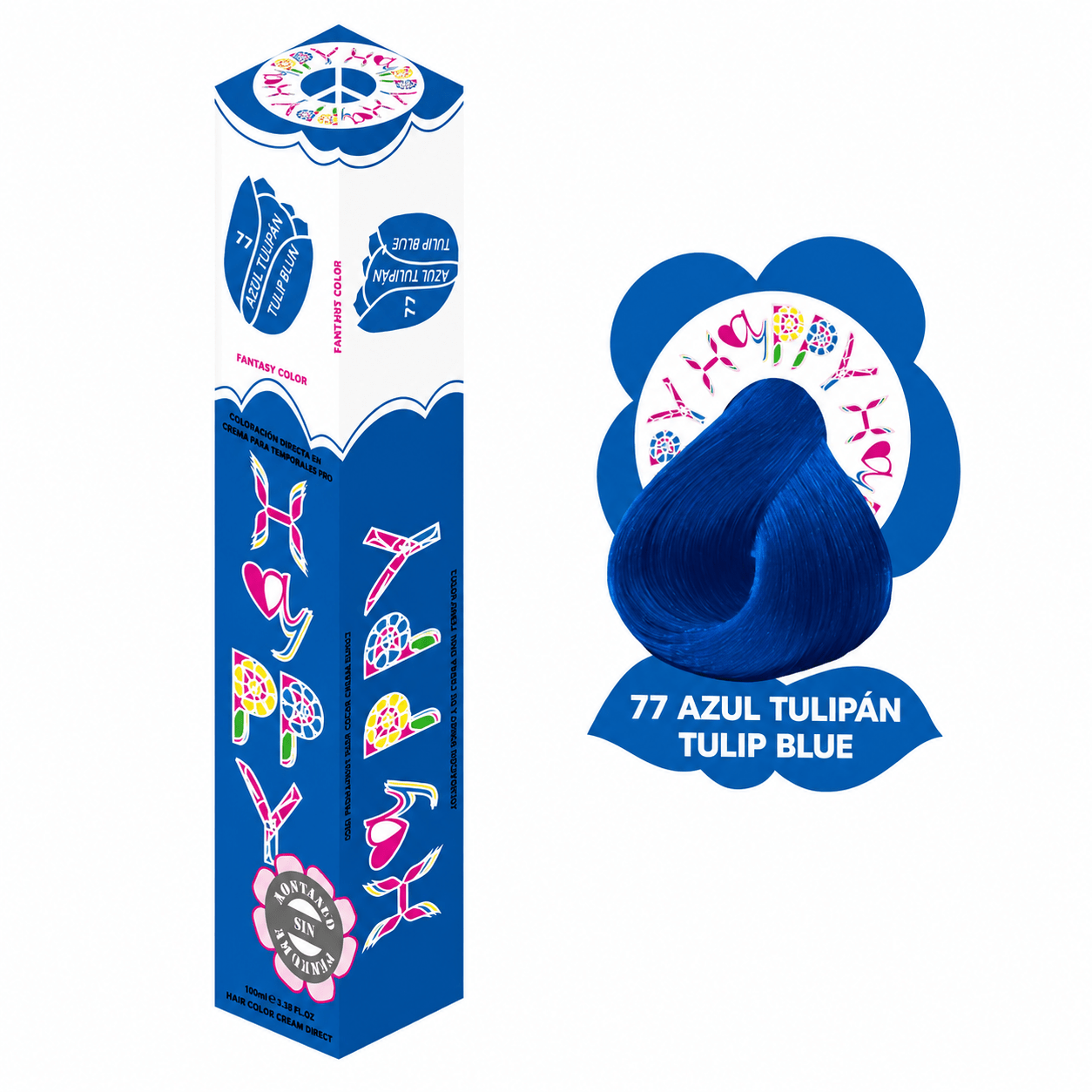 TINTE SEMIPERMANENTE AZUL TULIPAN 77 100ML - HAYPPY-1 - Bravo Spain