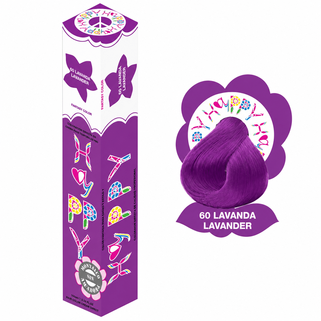 TINTE SEMIPERMANENTE LAVANDA 60 100ML - HAYPPY-1 - Bravo Spain