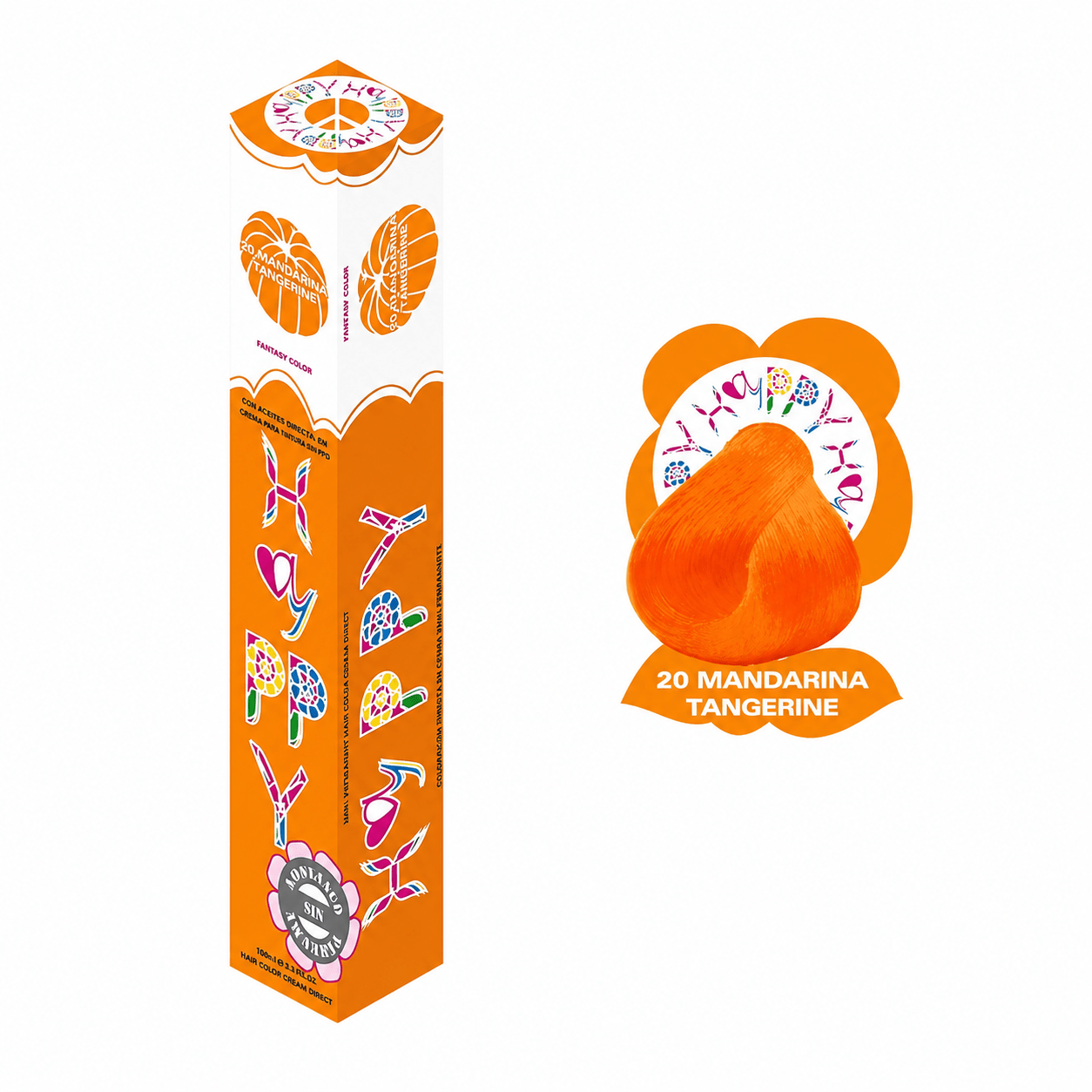 TINTE SEMIPERMANENTE MANDARINA 20 100ML - HAYPPY-1 - Bravo Spain