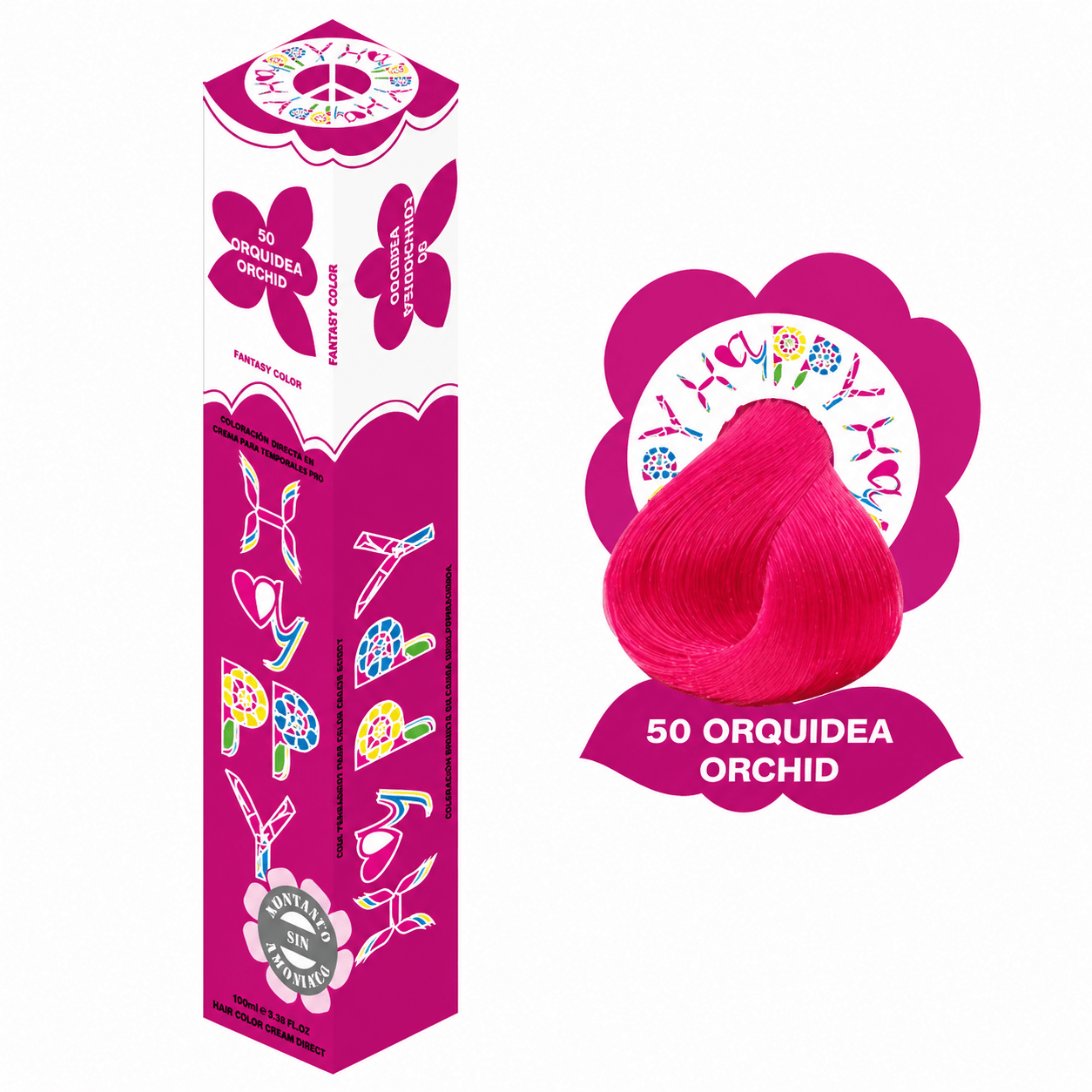TINTE SEMIPERMANENTE ORQUIDEA 50 100ML - HAYPPY-1 - Bravo Spain