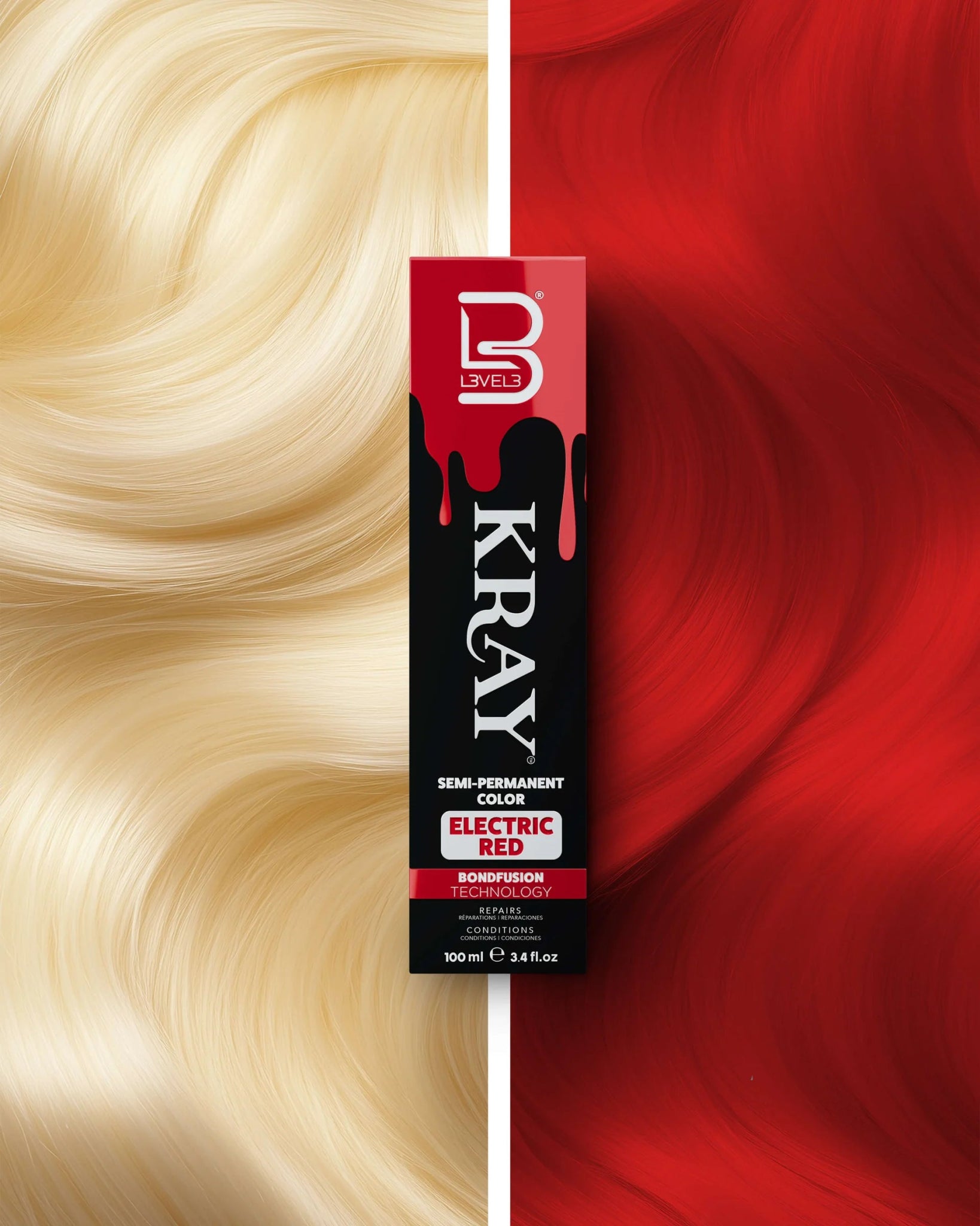 TINTE SEMIPERMANENTE ROJO ELECTRICO - KRAY COLOR LEVEL3 - Bravo Spain