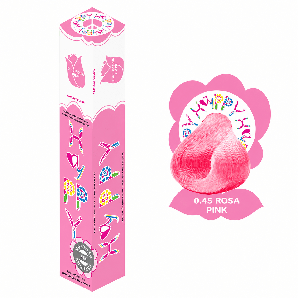 TINTE SEMIPERMANENTE ROSA 0.45 100ML - HAYPPY-1 - Bravo Spain