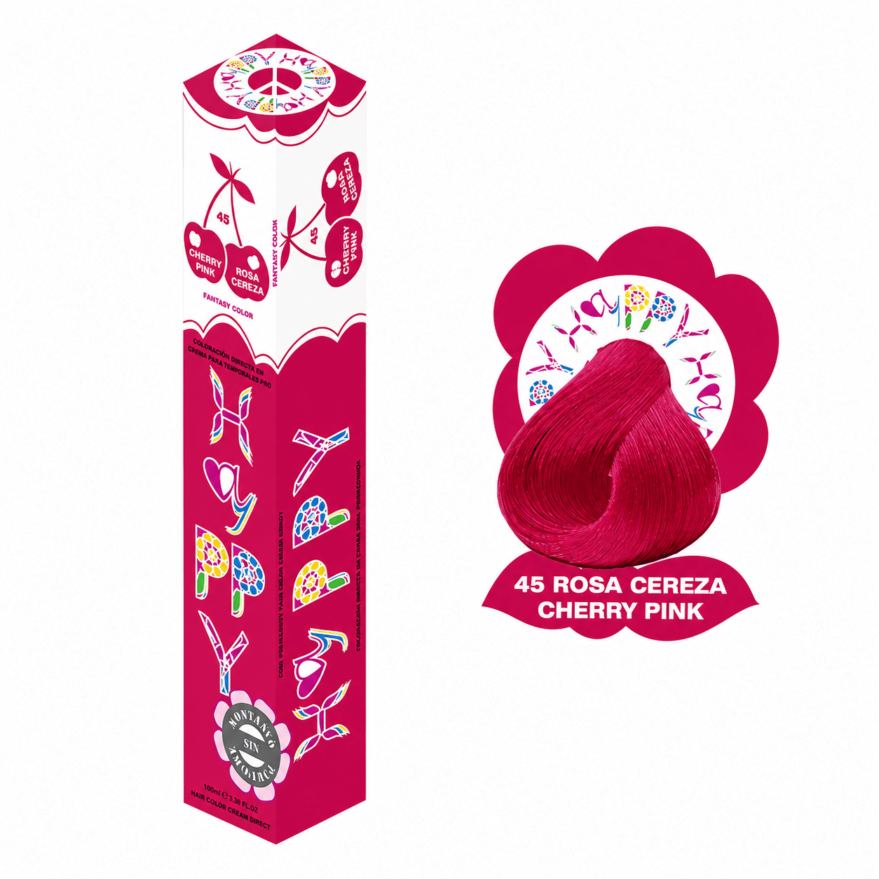 TINTE SEMIPERMANENTE ROSA CEREZA 45 100ML - HAYPPY-1 - Bravo Spain