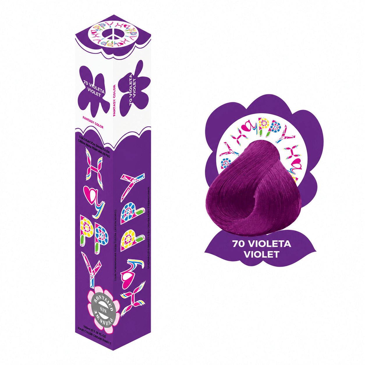 TINTE SEMIPERMANENTE VIOLETA 70 100ML - HAYPPY-1 - Bravo Spain